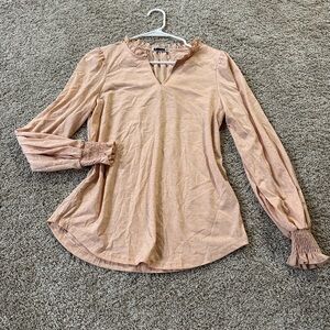 Chic Blush Long Sleeve Blouse